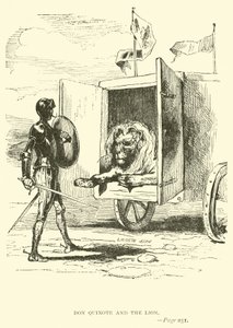 Don Quijote y el león de John Gilbert